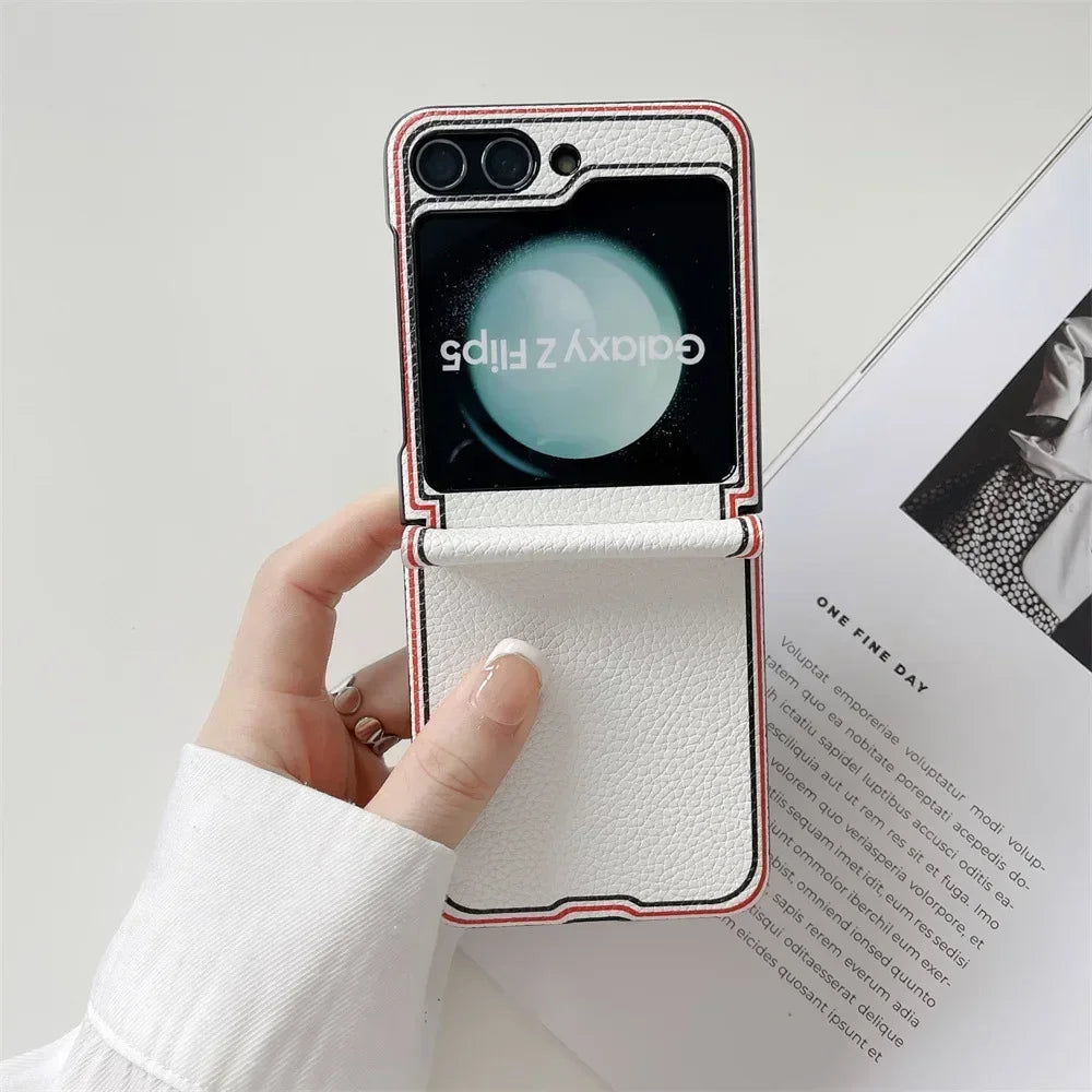 Litchi Leather Case for Samsung Galaxy Z Flip - Premium Mobile Phone Cases from Dressmycell.com - Just $22! Shop now at Dressmycell.com Litchi Leather Case for Samsung Galaxy Z Flip - Premium Mobile Phone Cases from Dressmycell.com - Just $22! Shop now at Dressmycell.com